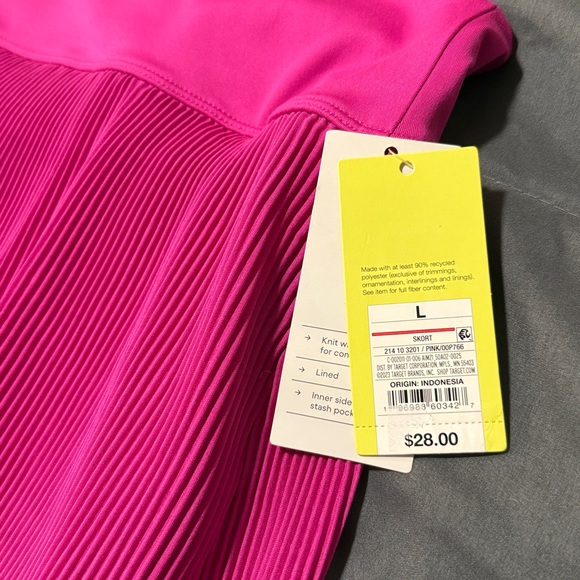 NWT All in Motion Fuchsia Pleated Skort - Picture 2 of 5
